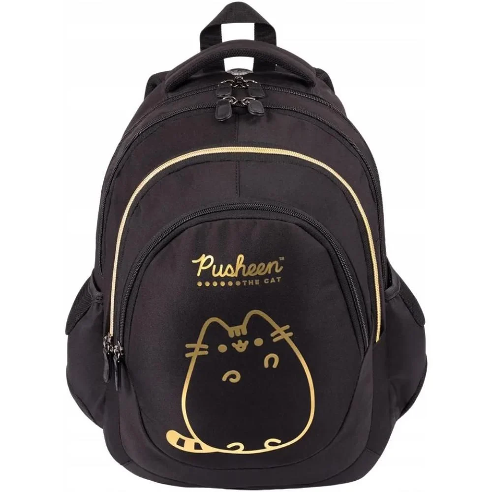 Papetarie birotica si rechizite - Ghiozdan cu 4 compartimente, St Majewski, St Right, Pusheen The Cat, Negru