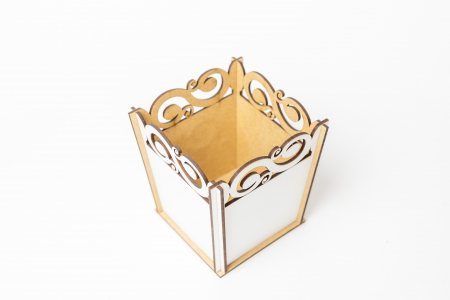 Martie - Ghiveci flori mdf 12 alb