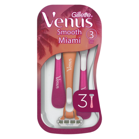 Ingrijire Personala - GILLETTE Venus Smooth Miami, aparat de ras, 3 buc