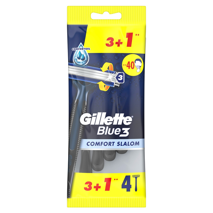 Ingrijire Personala - GILLETTE Blue III Slalom Comfort, aparat de ras, 3+1 buc