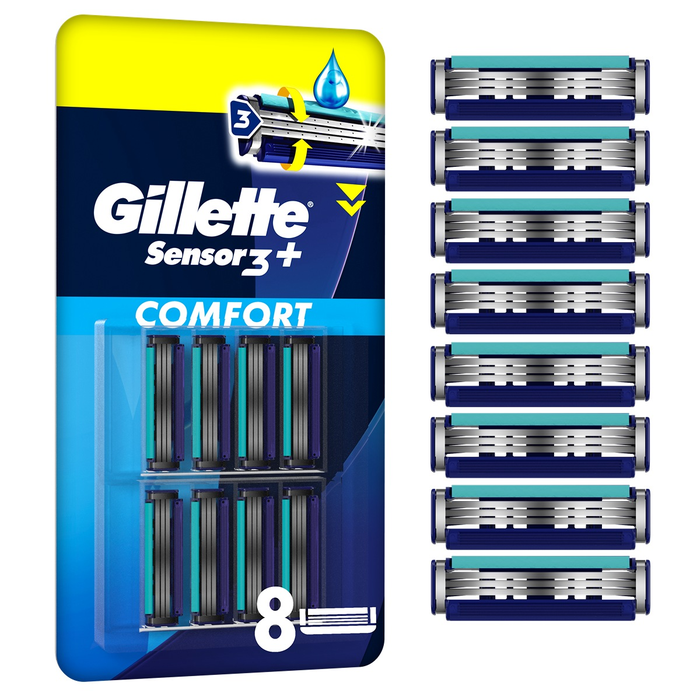 Ingrijire Personala - GILLETTE Sensor 3 Plus Comfort, rezerva aparat de ras, 8 buc