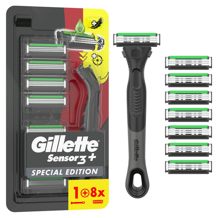 Ingrijire Personala - GILLETTE Sensor 3 Plus Black, aparat de ras, 8 buc