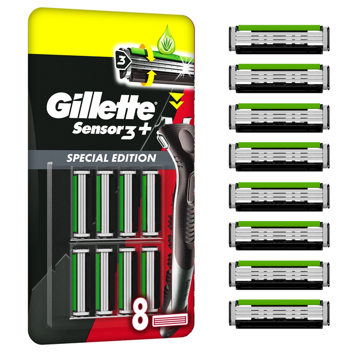 Ingrijire Personala - GILLETTE Sensor 3 Plus Black, rezerva aparat de ras, 8 buc