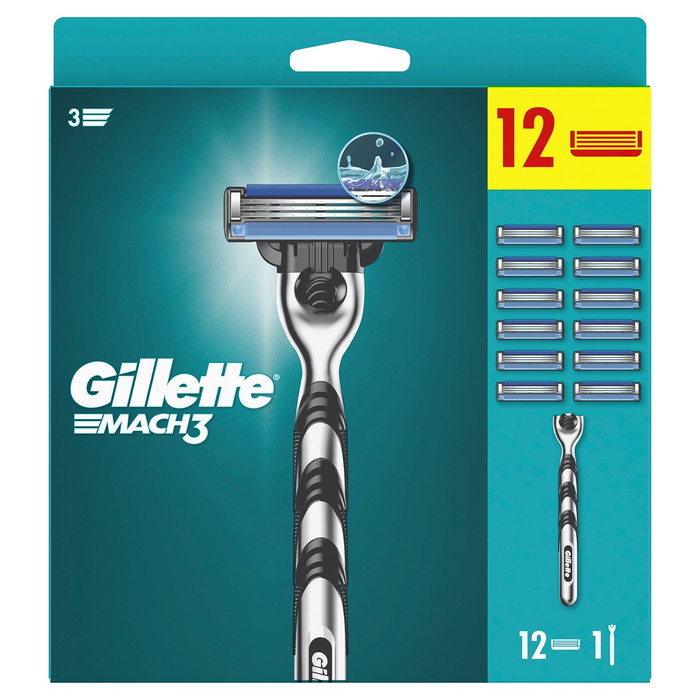 Ingrijire Personala - GILLETTE Mach3, aparat de ras, + 12 rezerve