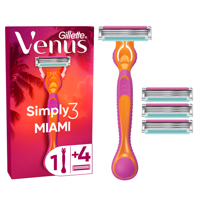 Ingrijire Personala - GILLETTE Venus Simply 3 Miami, aparat de ras, maner + 4 rezerve