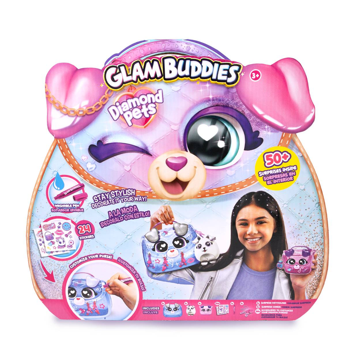 Jucarii de plus - GLAM BUDDIES plusuri, jucarie de plus, Set 2 posete catelusi, diverse modele