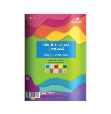 Rechizite si Papetarie - Hârtie glasată lucioasă 10 file/set ECADA