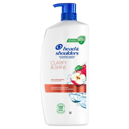 Ingrijire Personala - HEAD&SHOULDERS Clarify & Shine, sampon, anti-matreata, cu otet de mere, 800 ml