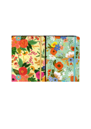 Agende si jurnale - Jurnal A7 cu copertă florală, 80 de coli, bandă elastică