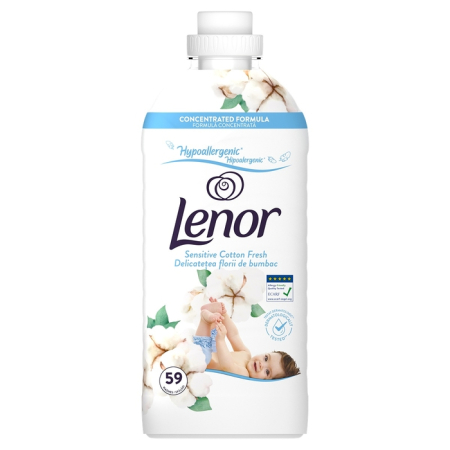 Produse Casa - LENOR Sensitive Cotton Fresh, balsam de rufe, 59 spalari, 1.239 l