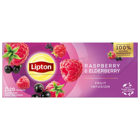 Ceai - LIPTON Zmeura si Soc, ceai, fructe, 20 pliculete