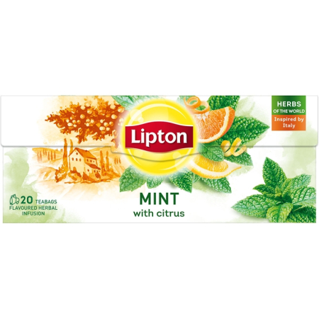 Produse Protocol Birou - LIPTON Citrice si Menta, ceai, verde, 20 pliculete