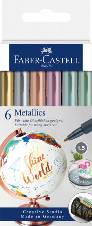 Markere - MARKER METALLICS SET 6 BUC FABER-CASTELL