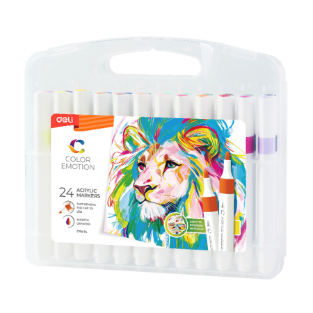 Seturi culori pictura - MARKERE ACRILICE SET 24 CULORI COLOR EMOTION DELI