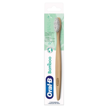 Ingrijire Personala - ORAL-B Bamboo Normal, periuta de dinti, 40 medium, alb, 1 buc