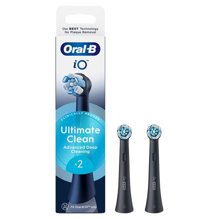 ORAL-B iO Ultimate Clean, rezerva periuta electrica, compatibile doar cu seria iO, Negru, 2 buc