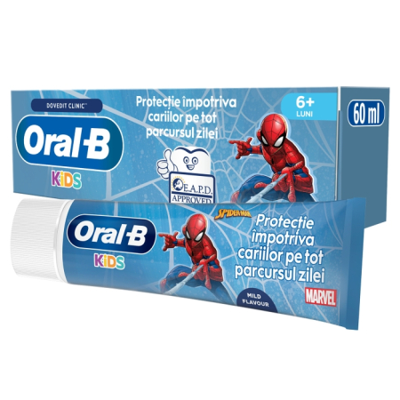 Ingrijire Personala - ORAL-B Kids Spiderman, pasta de dinti, pentru copii, 6 luni+, 60 ml