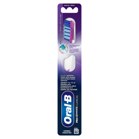 Ingrijire Personala - ORAL-B Pro-3DWhite Clinical, periuta de dinti, medium, 1 buc