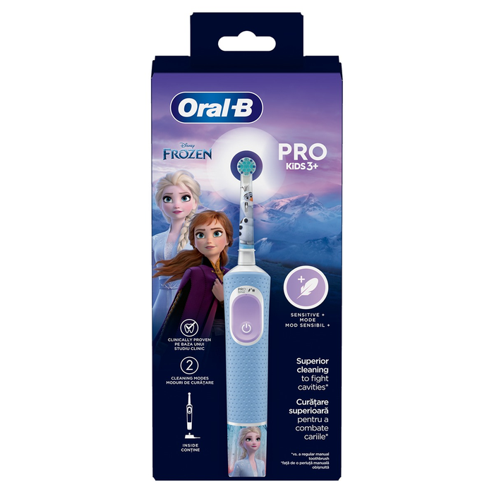 Ingrijire Personala - ORAL-B Pro Kids Frozen, periuta de dinti electrica, 2 moduri de periaj, 1 capat, 4 autocolante, Multicolor