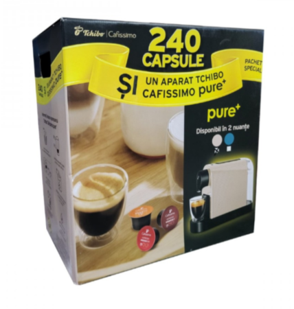 Aparate Cafea - Pachet CAFISSIMO Pure Plus, espressor, bej + 240 capsule cafea