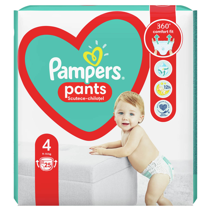 Produse Casa - PAMPERS Active Baby Pants, scutece chilotel, 9-15 kg, marime 4, Carry Pack, 25 buc