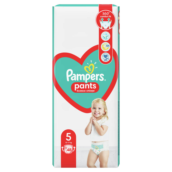 Produse Casa - PAMPERS Active Baby Pants, scutece chilotel, 12-17 kg, marime 5 Jumbo Pack, 48 buc
