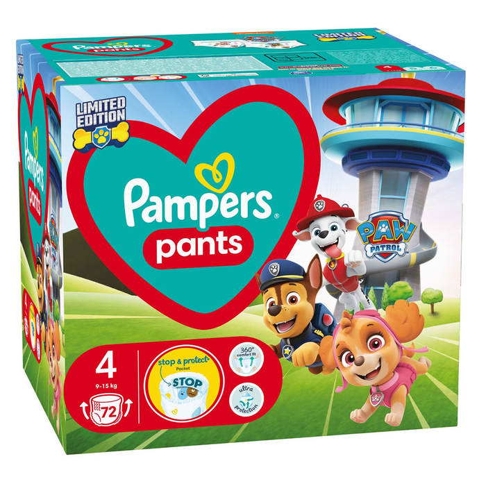 Produse Casa - PAMPERS Active Baby Pants, scutece chilotel, 9-15 kg, marime 4, Warner Bros, 72 buc