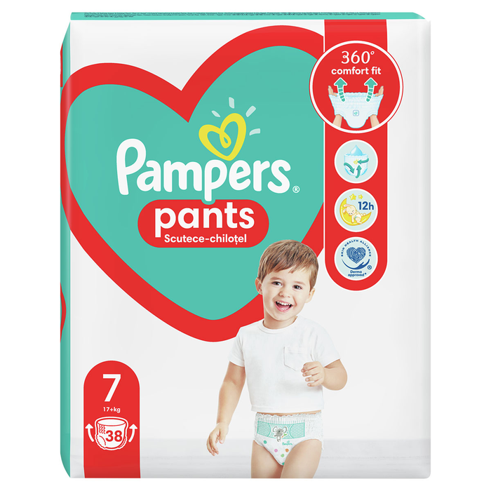 Produse Casa - PAMPERS Active Baby Pants, scutece chilotel, +17 kg, marime 7, Jumbo Pack, 38 buc