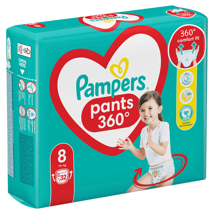 Produse Casa - PAMPERS Active Baby Pants, scutece chilotel, +19 kg, marime 8, Jumbo Pack, 32 buc