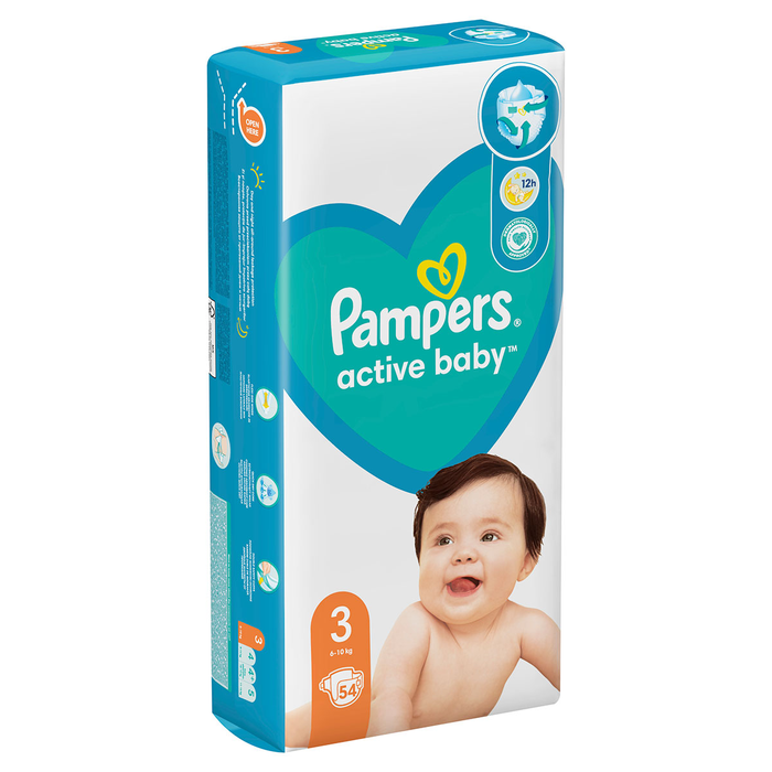 Produse Casa - PAMPERS Active Baby, scutece, 6-10 kg, marime 3, Value Pack Minus, 54 buc