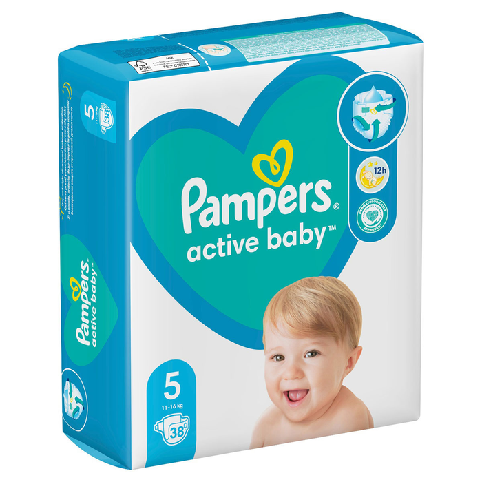 Produse Casa - PAMPERS Active Baby, scutece, 11-16 kg, marime 5, Value Pack Minus, 38 buc