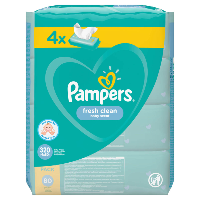 Produse nou-nascut - PAMPERS Fresh Clean, servetele umede, pentru copii, 4x80 buc