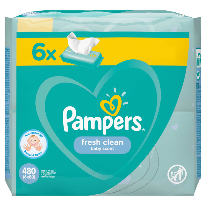 Produse nou-nascut - PAMPERS Fresh Clean, servetele umede, pentru copii, 6x80 buc