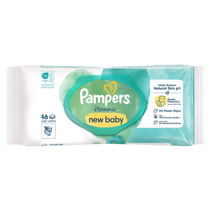 Produse nou-nascut - PAMPERS Harmonie Aloe, servetele umede, pentru copii, 46 buc