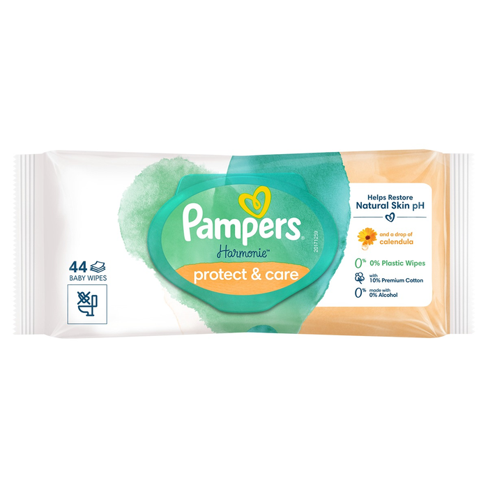 Produse nou-nascut - PAMPERS Harmonie Calendula, servetele umede, pentru copii, 44 buc