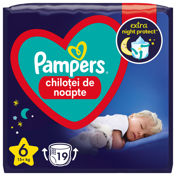 Produse nou-nascut - PAMPERS Pants Night, scutece chilotel, +15 kg, marime 6, Value Pack, 19 buc