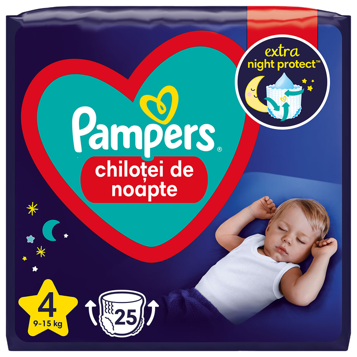 Produse nou-nascut - PAMPERS Pants Night, scutece chilotel, 9-15 kg, marime 4, Value Pack, 25 bu