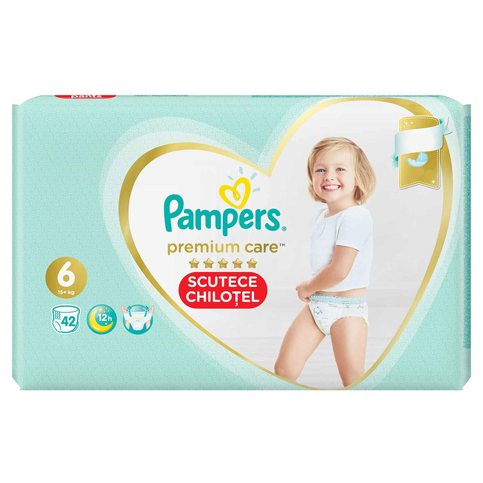 Produse Casa - PAMPERS Premium Care Pants, scutece chilotel, +15 kg, marime 6, Jumbo Pack, 42 buc