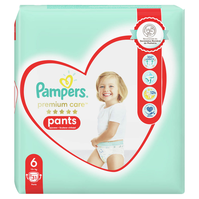 Produse Casa - PAMPERS Premium Care Pants, scutece chilotel, +15 kg, marime 6, Value Pack, 31 buc
