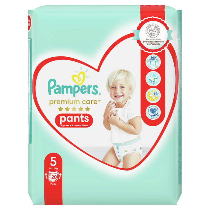 Produse Casa - PAMPERS Premium Care Pants, scutece chilotel, 12-17 kg, marime 5, Carry Pack, 20 buc