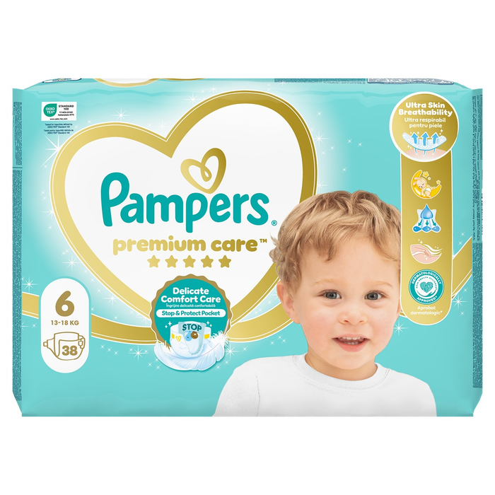 Produse nou-nascut - PAMPERS Premium Care, scutece, 14-19 kg, marime 6, Value Pack, 38 buc