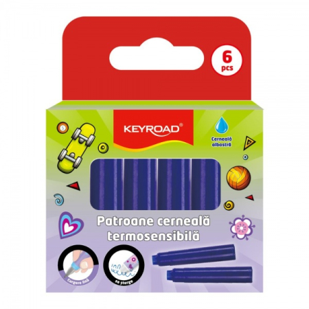 Termosensibile - Patroane cerneala KEYROAD KR990287, cerneala albastra termosensibila, set 6 buc