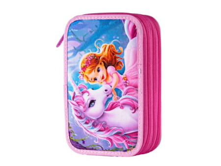 Penare - Penar 3 fermoare echipat Unicorn și Prințesă DACO