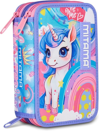 Rechizite si Papetarie - Penar școlar Mitama cu 3 compartimente, Triple Rainbow Dream