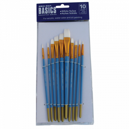 Seturi pensule - Pensula Magi-Wap BREA1013K, varf nylon rotund, lat, lat oblic, pictura cu ulei/culori acrilice/acuarele, set 10 buc