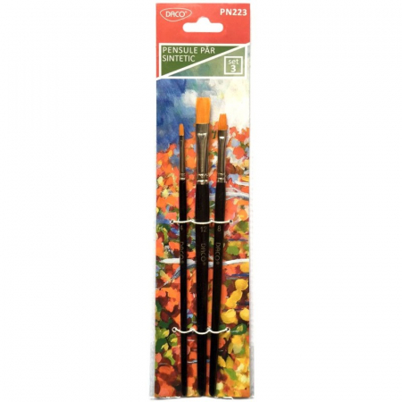 Pensule păr sintetic PN223 drept Set 3 DACO