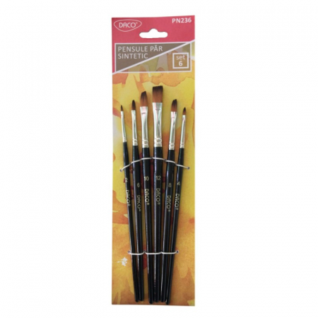 Seturi pensule - Pensule păr sintetic PN236 oblic Set 6 DACO