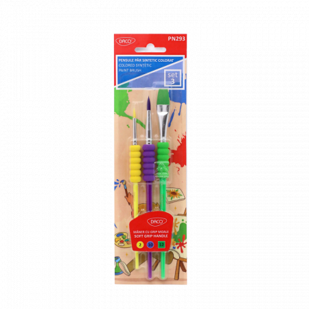 Seturi pensule - Pensule set 3 păr sintetic DACO PN293