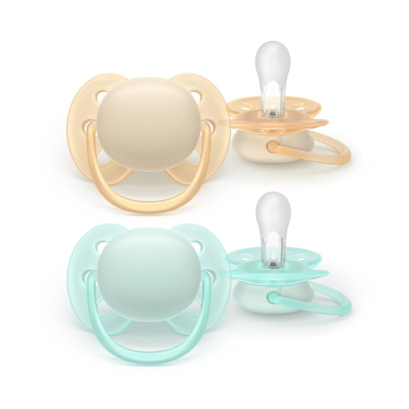 Produse nou-nascut - PHILIPS SCF091/40 Avent Ultra Soft, suzeta, 0 - 6 luni, 2 buc