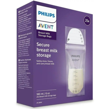 Produse nou-nascut - PHILIPS SCF603/25 Avent, accesorii ingrijire bebe, pungi pastrare lapte matern, 25 buc